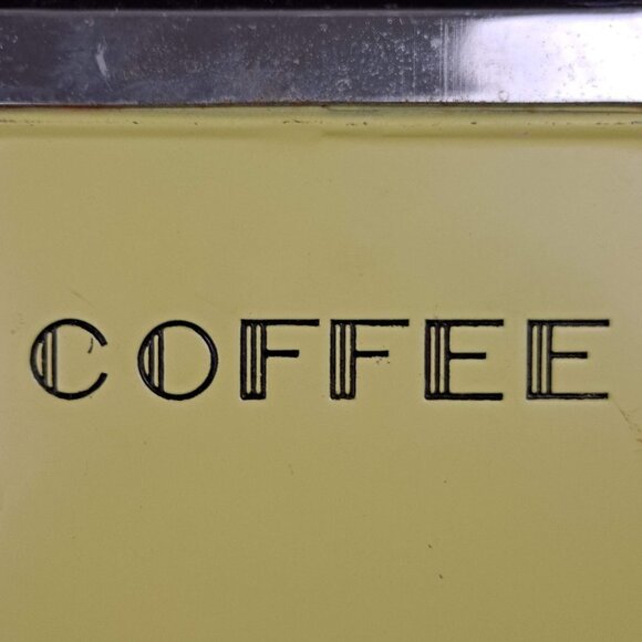 1960's Coffee & Tea Canisters Yellow Tin Chrome Garner Ware Made In The USA Vtg - Picture 11 of 13